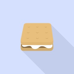 Marshmallow sandwich icon. Flat illustration of marshmallow sandwich vector icon for web design