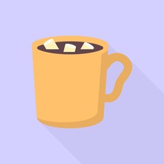 Hot cup marshmallow icon. Flat illustration of hot cup marshmallow vector icon for web design