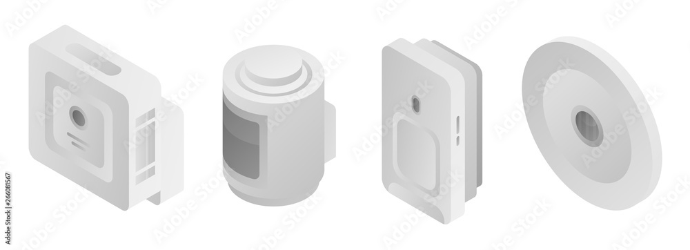 Poster motion sensor icons set. isometric set of motion sensor vector icons for web design isolated on whit