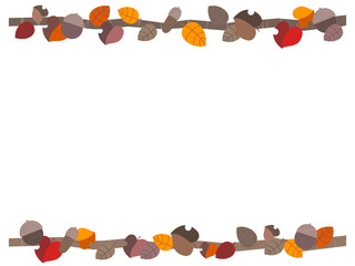 秋の木の葉のイラストフレーム