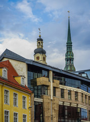 Fototapeta premium roofs of buildings in the old city of riga