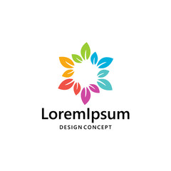 Fototapeta na wymiar creative colorful leaves logo template