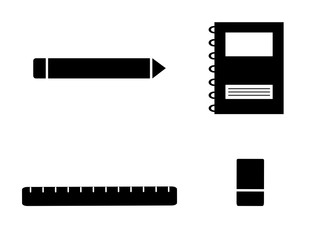 Back to school icon black and white