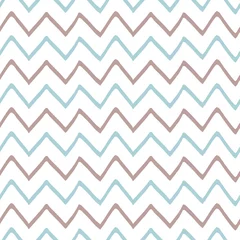 Wall murals Geometric shapes Baby boy blue seamless pattern zig zag ornament childish design Hand drawn simple textures background fabric vector