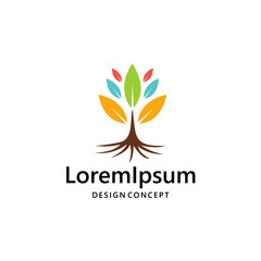 Plant design simple and colorful logotype