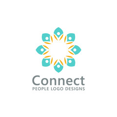 People community logo with leaf shape for your business