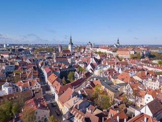 Fototapeta premium Aerial view of old city of Tallinn