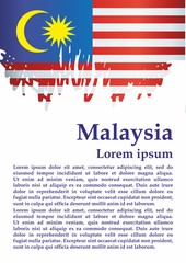 Flag of Malaysia, Malaysia. Template for award design, an official document with the flag of Malaysia. Bright, colorful vector illustration.
