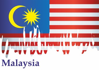 Naklejka premium Flag of Malaysia, Malaysia. Template for award design, an official document with the flag of Malaysia. Bright, colorful vector illustration.