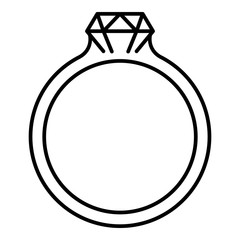Emerald ring icon. Outline emerald ring vector icon for web design isolated on white background