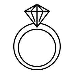 Classic diamond ring icon. Outline classic diamond ring vector icon for web design isolated on white background