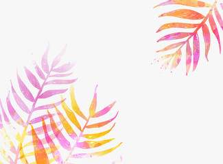 Tropical abstract background with palm leaves