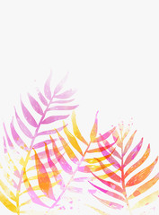 Fototapeta na wymiar Tropical abstract background with palm leaves