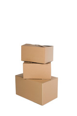 Obraz premium Closed cardboard boxes, ready for transport
