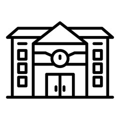 Railway station icon. Outline railway station vector icon for web design isolated on white background