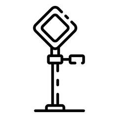 Railway sign icon. Outline railway sign vector icon for web design isolated on white background