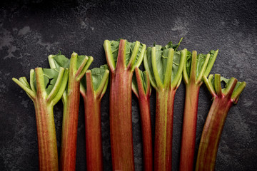 Spring fresh homegrown rhubarb