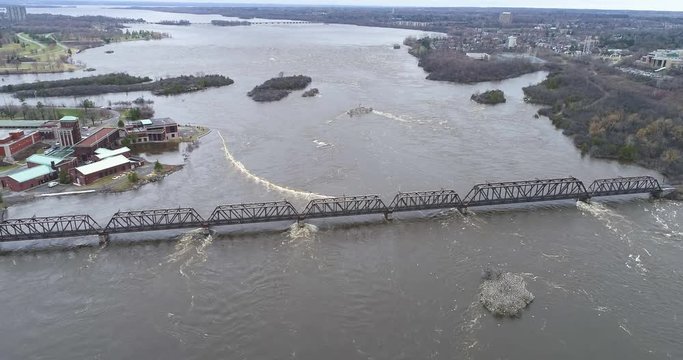 Amazing drone footage over the Ottawa river during the 2019 flood.