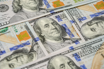 folded dollars close up. Background dollars.