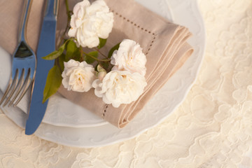 Tender roses flowers in vintage color style for romantic background