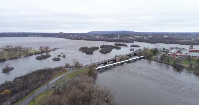 Drone Footage over Onigam Street on the Flooded Ottawa River 2019.