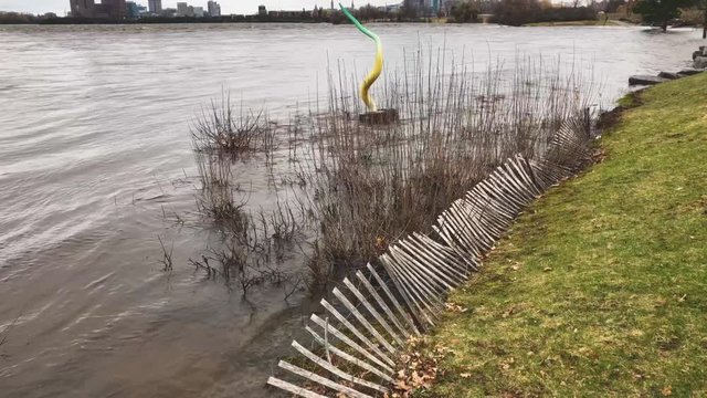 Rising flood waters on Ottawa River at Remic Rapids.