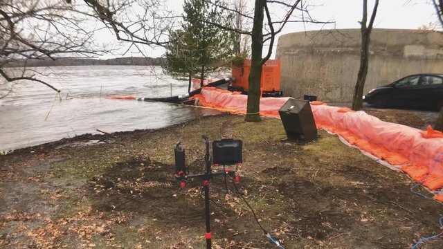 High water levels at Remic Rapids building in Ottawa Ontario 2019