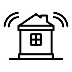 Smart home wireless icon. Outline smart home wireless vector icon for web design isolated on white background