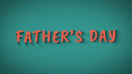 Text with shadows 'Fathers Day'. Orange text on blue background