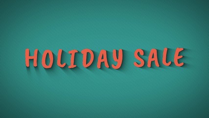Text with shadows 'Holiday Sale'. Orange text on blue background