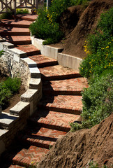 Winding Path of Brick Stairs