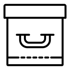 Closed archive box icon. Outline closed archive box vector icon for web design isolated on white background