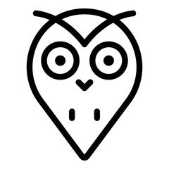 Owl head blob icon. Outline owl head blob vector icon for web design isolated on white background
