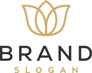 simple flower line logo design