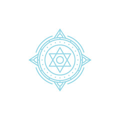 decorative compass vector logo design