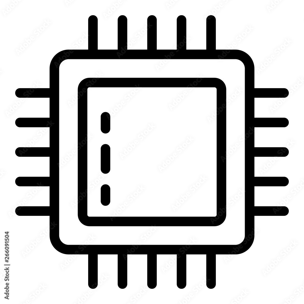Poster computer processor icon. outline computer processor vector icon for web design isolated on white bac