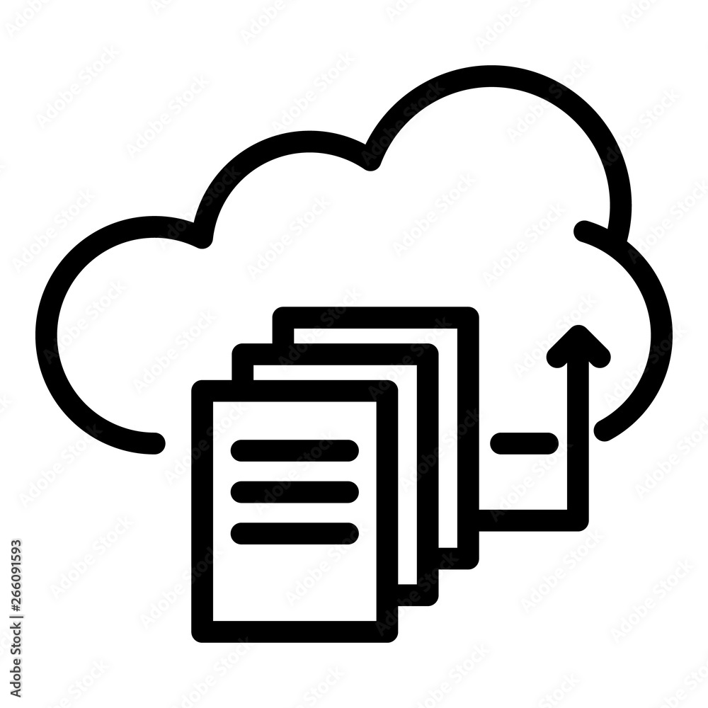 Poster upload files to the cloud icon. outline upload files to the cloud vector icon for web design isolate