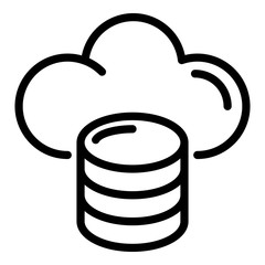 Hard drives cloud icon. Outline hard drives cloud vector icon for web design isolated on white background