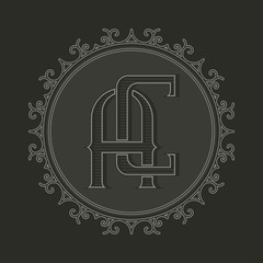 SIMPLE MONOGRAM INITIALS AC
