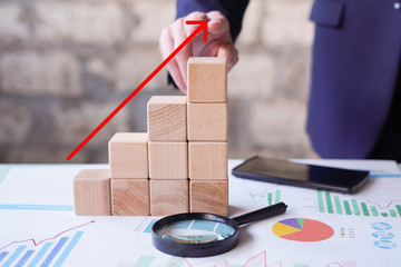 Business statistics chart the success of a company. Creative concept of business development.