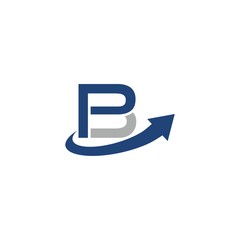 Letter B with arrow business logo template