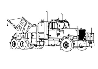 sketch road truck vector