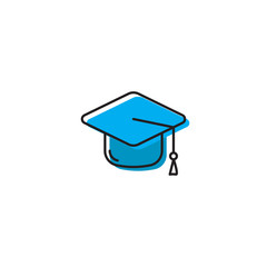 graduation cap vector icon concept, isolated on white background