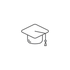 graduation cap vector icon concept, isolated on white background