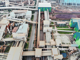Fototapeta premium Aerial view of industrial factory