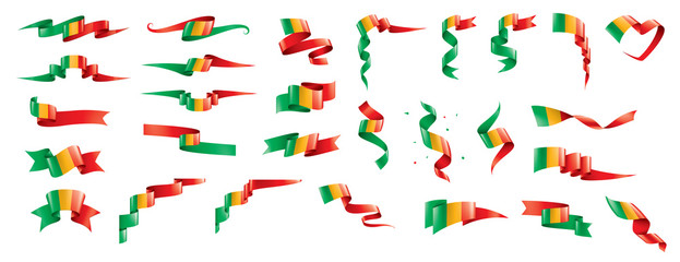 Fototapeta na wymiar Mali flag, vector illustration on a white background.