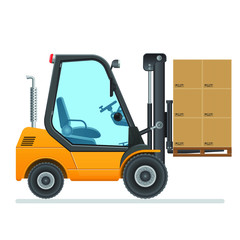 Forklift truck. Vector illustration isolated on white background.