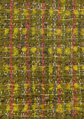 Handwoven mohair fabric in olive green