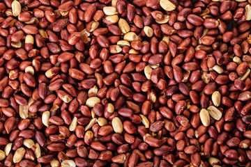 texture of roasted peanuts close-up