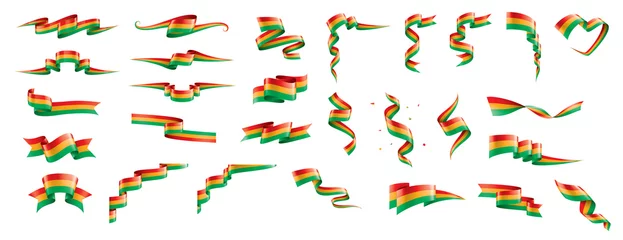 Fotobehang Bolivia flag, vector illustration on a white background. © butenkow